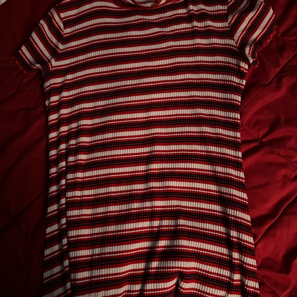 red stripped dress